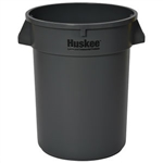 Continental Huskee 32 Gallon Round Receptacle, Gray