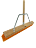 Floor Push Broom 24" Orange Nylon and Hardwood Handle