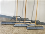 Floor Push Broom 18", Gray Flagged Nylon Bristles w/ Hardwood Handle