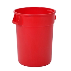 Continental Huskee 44 Gallon Round Receptacle, Red