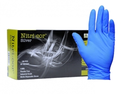 Nitri-Cor Silver Nitrile Glove, 4mil Powder Free 1000/cs