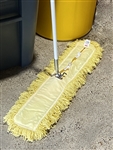 Dust Mop Fiberglass Handle-White, 36" Frame with Trapper Head-Yellow