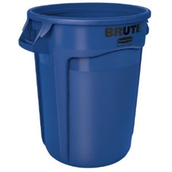 Rubbermaid Brute 32 Gallon Round Container, Blue