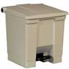 Rubbermaid Commercial Indoor Utility Step-On Waste Container 8 Gallon, Beige