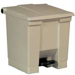 Rubbermaid Commercial Indoor Utility Step-On Waste Container 8 Gallon, Beige