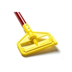 Rubbermaid Commercial Invader Side Gate Mop Handle 60" Red Fiberglass Handle/Yellow Plastic Head